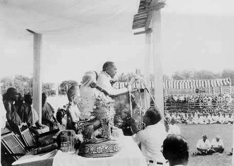 Dr. B.R. Ambedkar speaking during the 1956 conversion at Nagpur