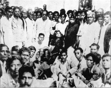 Dr. B.R. Ambedkar standing in grief near the body of Smt. Ramabai Ambedkar
