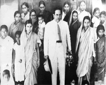 Dr. B.R. Ambedkar with women delegates of the Scheduled Castes Federation