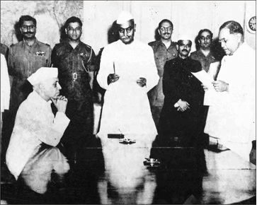 Dr. Babasaheb Ambedkar taking the oath